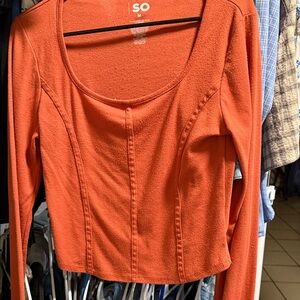 SO Women's Vibrant Orange Long Sleeve Tee